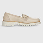 Mocassin en Cuir pour Femme en Beige