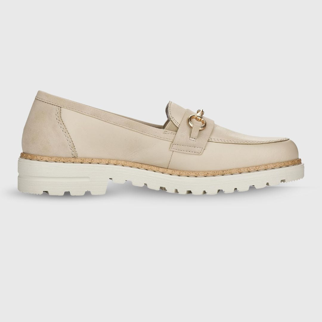 Mocassin en Cuir pour Femme en Beige