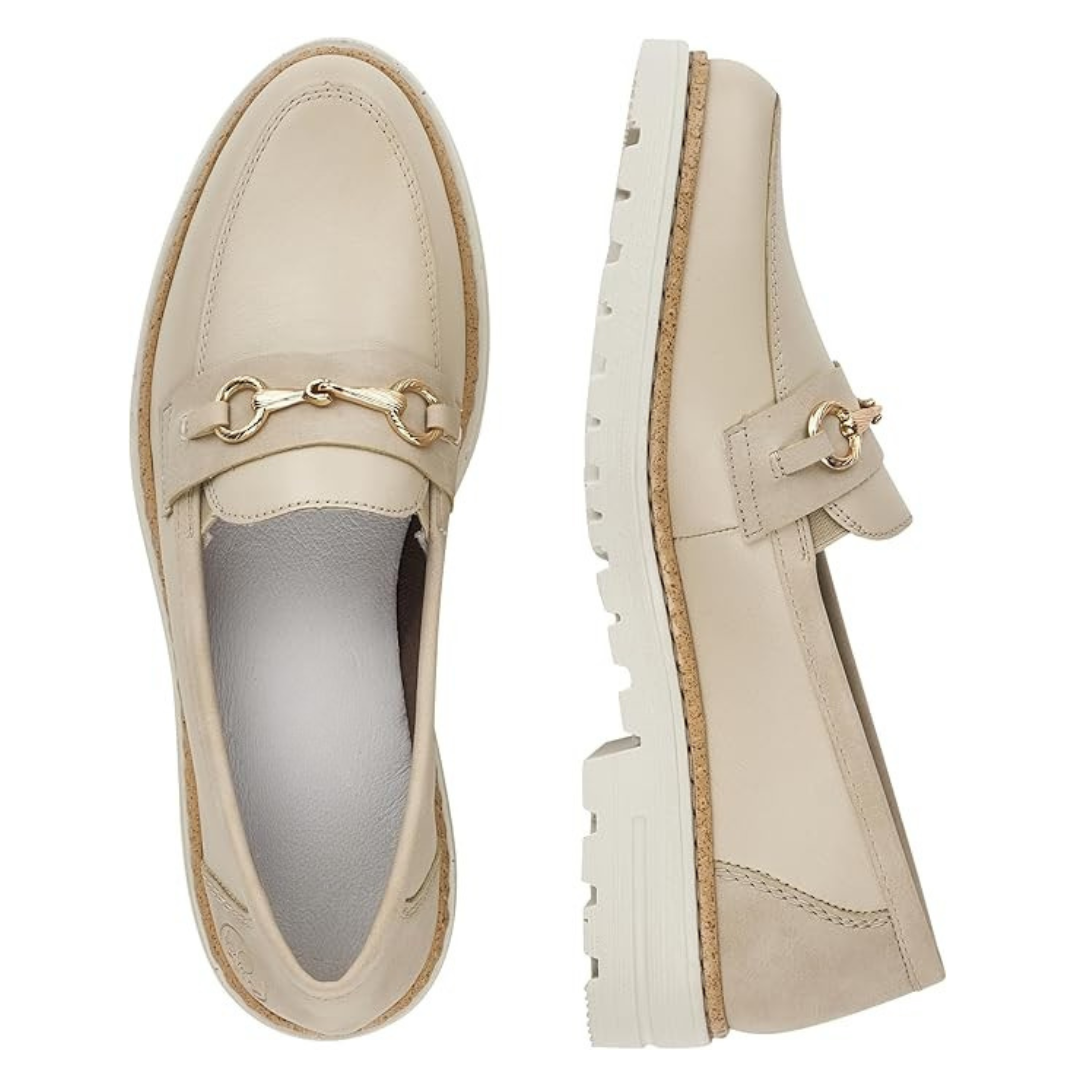 Mocassin en Cuir pour Femme en Beige