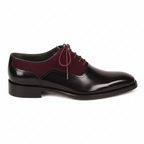 Chaussures Richelieu – Noir & Bordeaux en cuir et daim verni