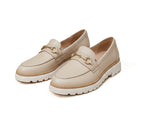 Mocassin Cuir pour Femme en Beige