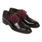 Chaussures Richelieu – Noir & Bordeaux en cuir et daim verni