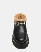 Erba en fausse fourrure et cuir noir