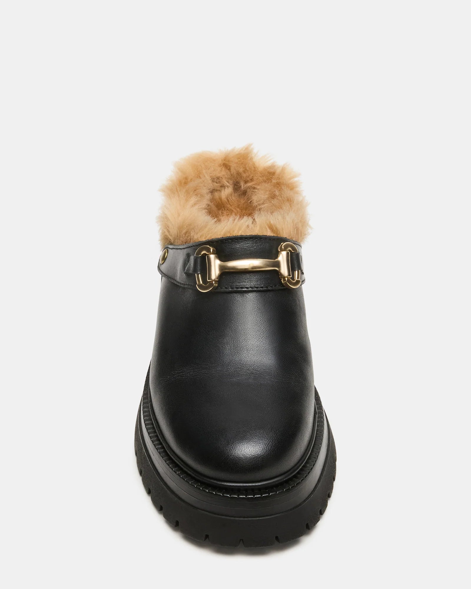 Erba en fausse fourrure et cuir noir