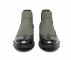 Bottines Chelsea Homme en Cuir Vert Olive