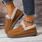 Ballerines d'Hiver Douillettes Doublées de Polaire pour Femmes