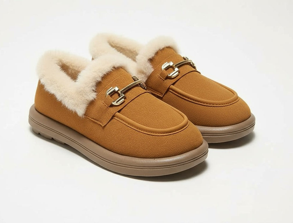 Ballerines d'Hiver Douillettes Doublées de Polaire pour Femmes